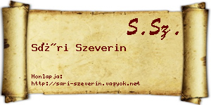 Sári Szeverin névjegykártya